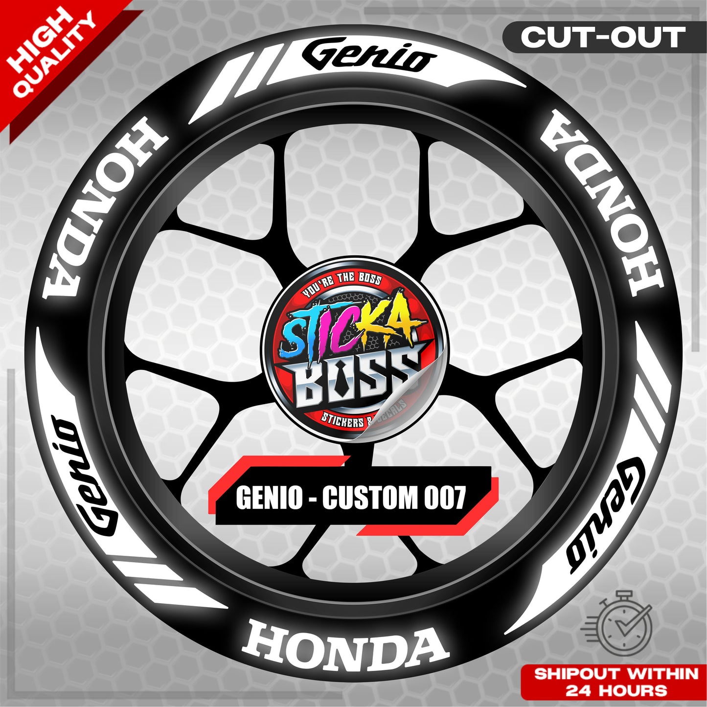 GENIO MAG STICKER SET ( 2 MAGS ) - CUSTOM 007 | VINYL WATERPROOF CUT-OUT DECALS