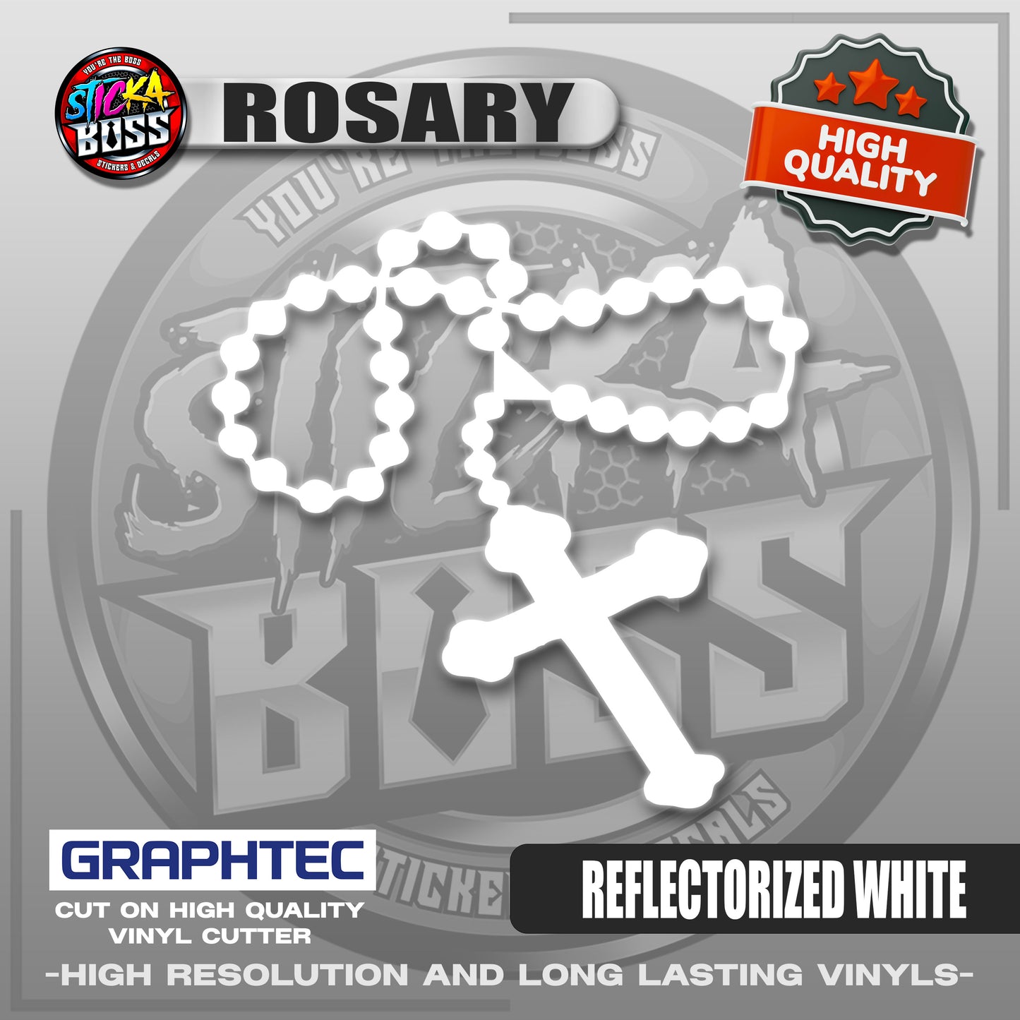 ROSARY | VINYL WATERPROOF CUT-OUT STICKER DECALS【Stickaboss】