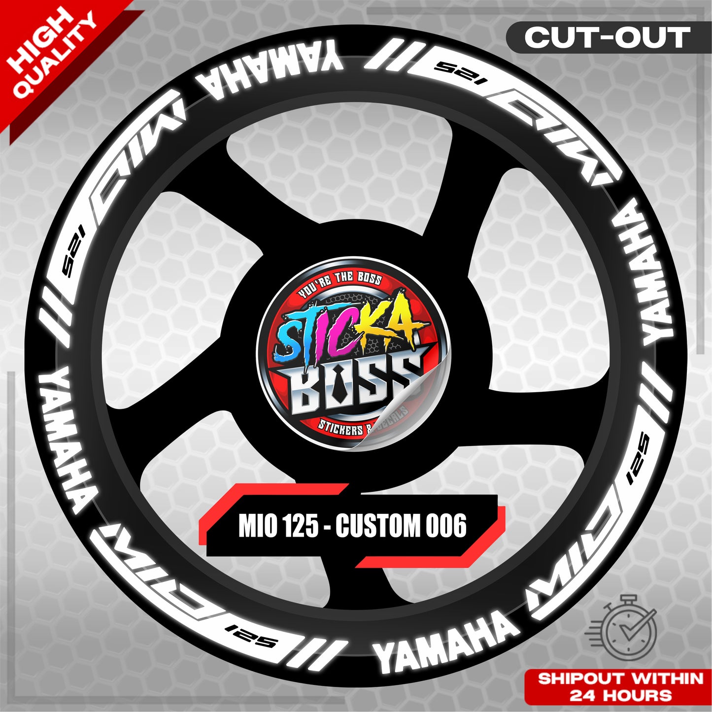 MIO 125  MAG STICKER SET  ( 2 MAGS ) - CUSTOM 006 | VINYL WATERPROOF CUT-OUT DECALS