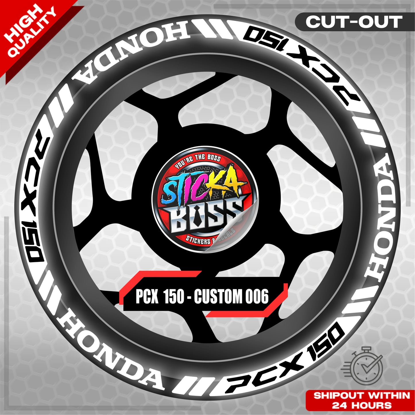 PCX 150 MAG STICKER SET ( 2 MAGS ) - CUSTOM 006 | VINYL WATERPROOF CUT-OUT DECALS