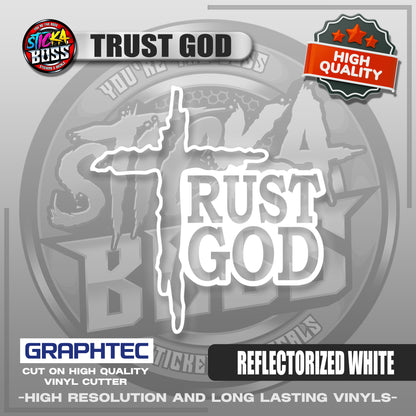 TRUST GOD | VINYL WATERPROOF CUT-OUT STICKER DECALS【Stickaboss】