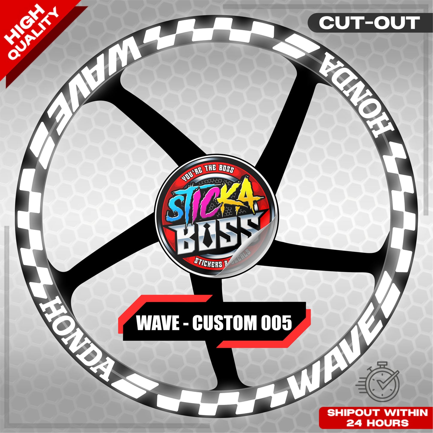 WAVE 110 / 125 MAG STICKER SET ( 2 MAGS ) - CUSTOM 005 | VINYL WATERPROOF CUT-OUT DECALS