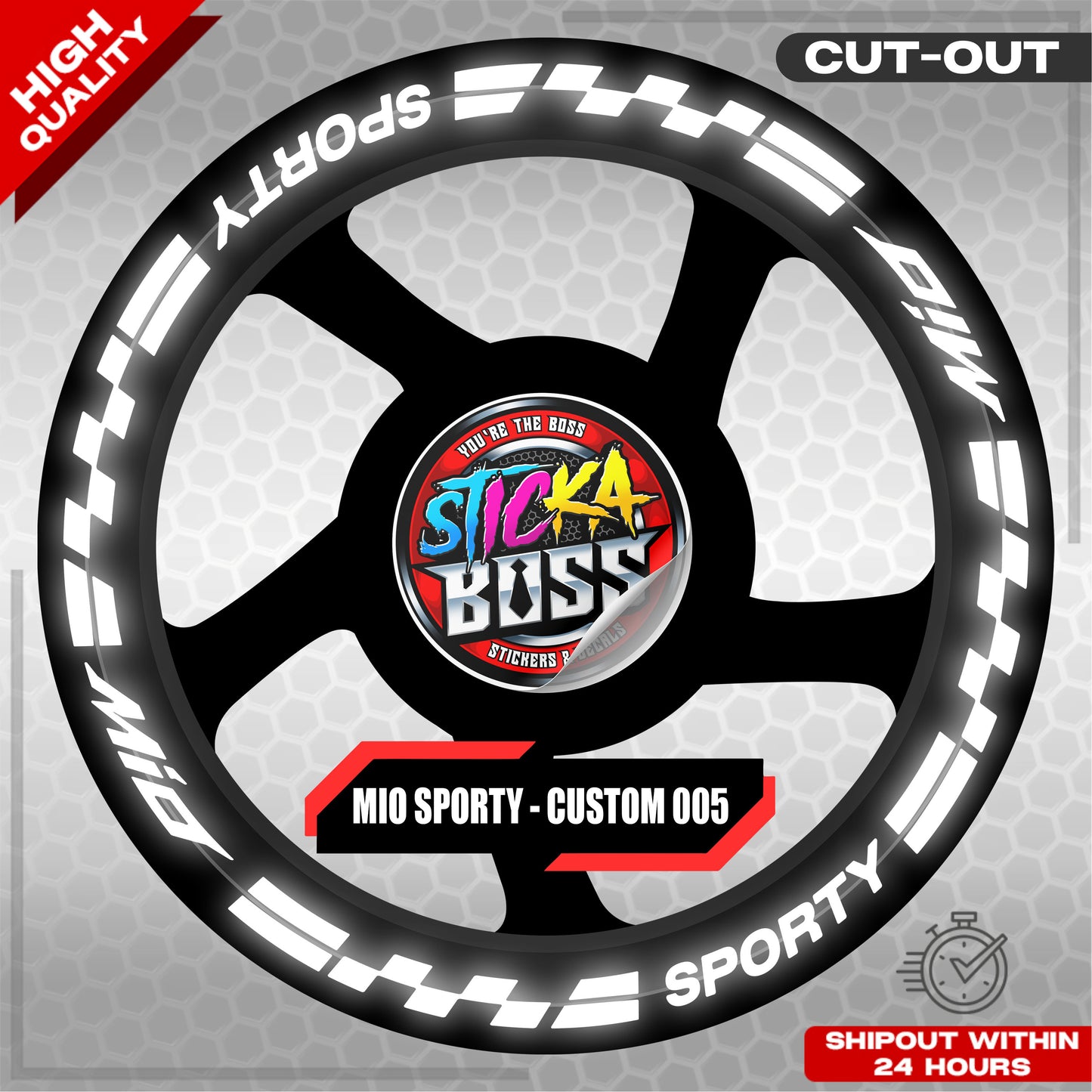 MIO SPORTY MAG STICKER SET ( 2 MAGS ) - CUSTOM 005 | VINYL WATERPROOF CUT-OUT DECALS