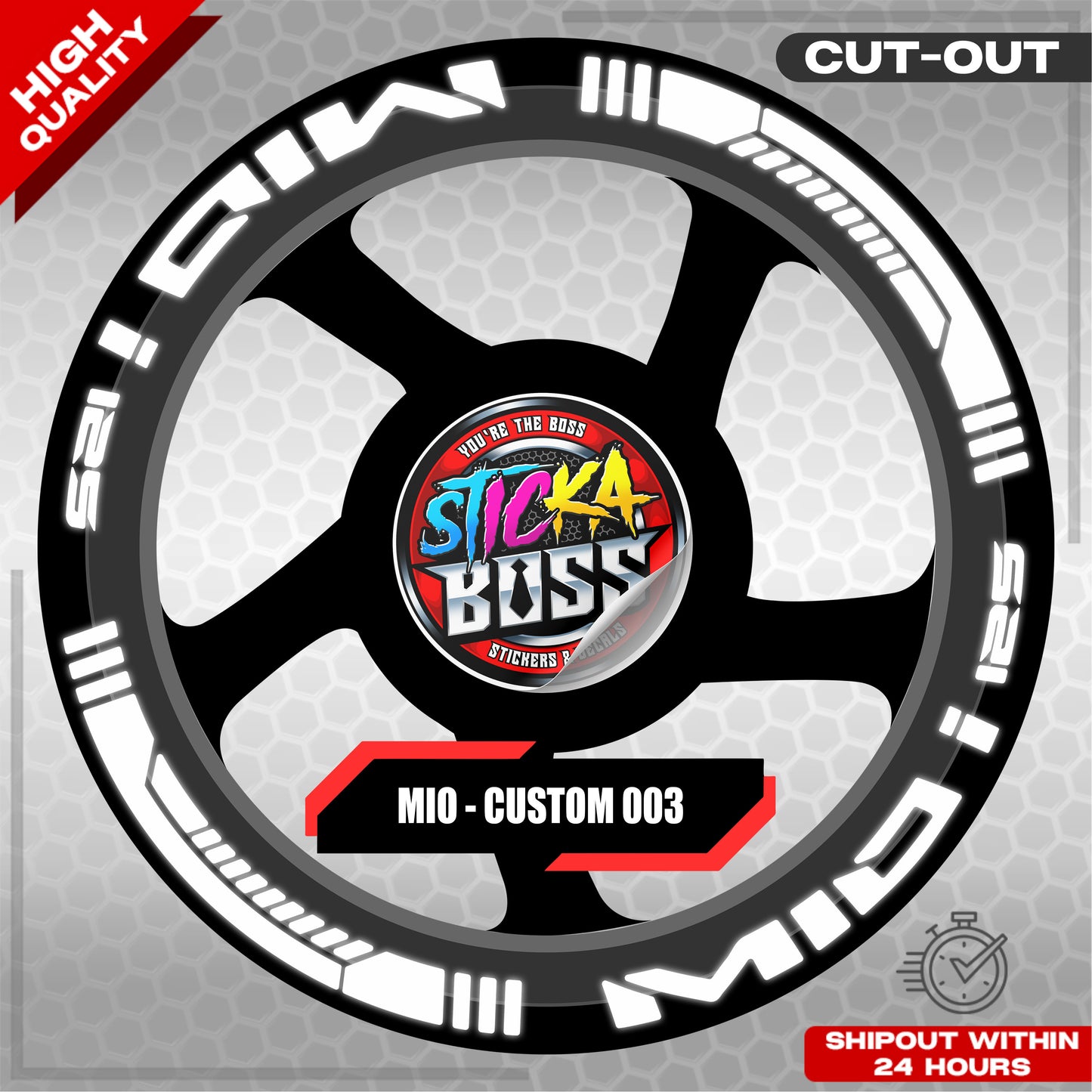 MIO I 125 MAG STICKER SET  ( 2 MAGS ) - CUSTOM 003 | VINYL WATERPROOF CUT-OUT DECALS