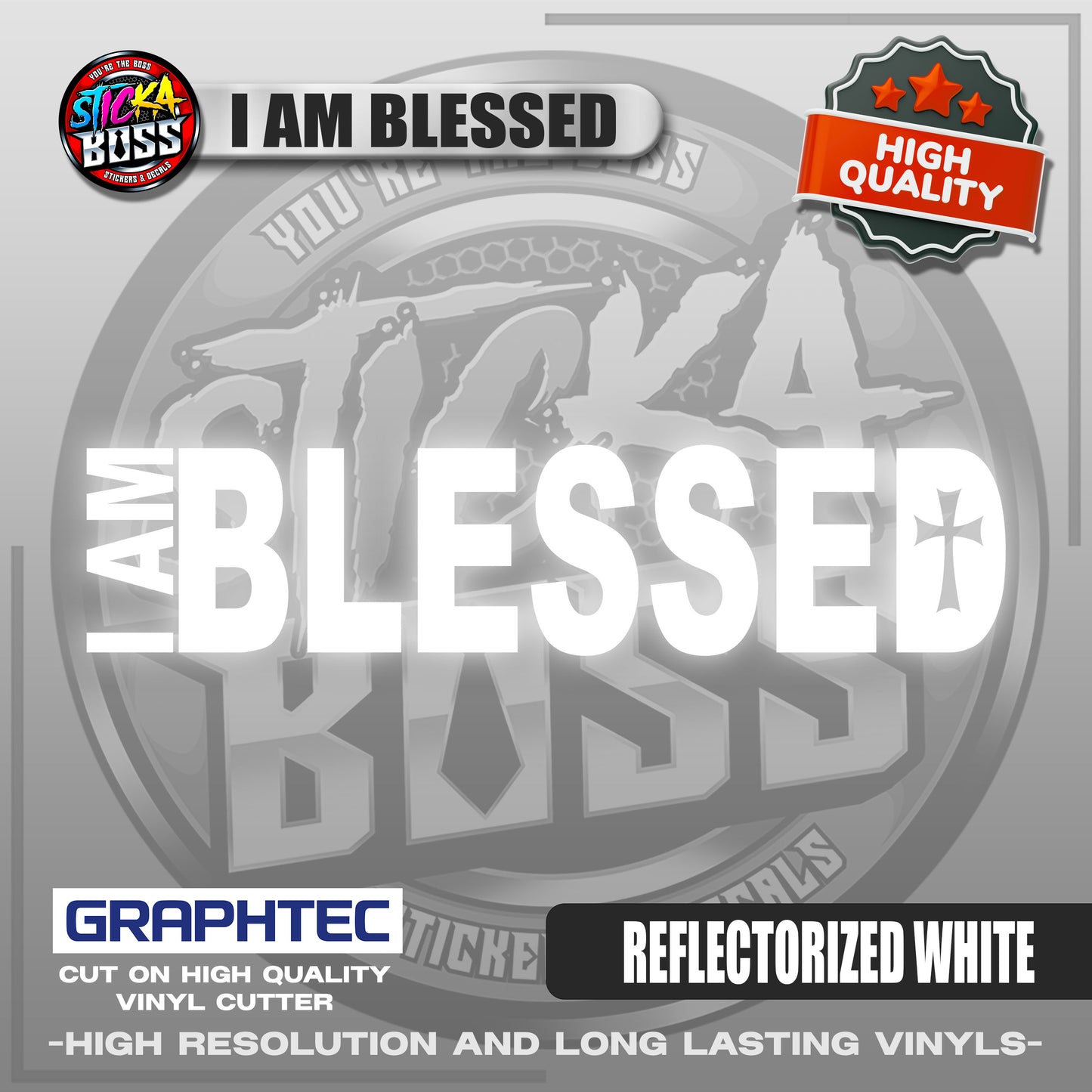 I AM BLESSED | VINYL WATERPROOF CUT-OUT STICKER DECALS【Stickaboss】