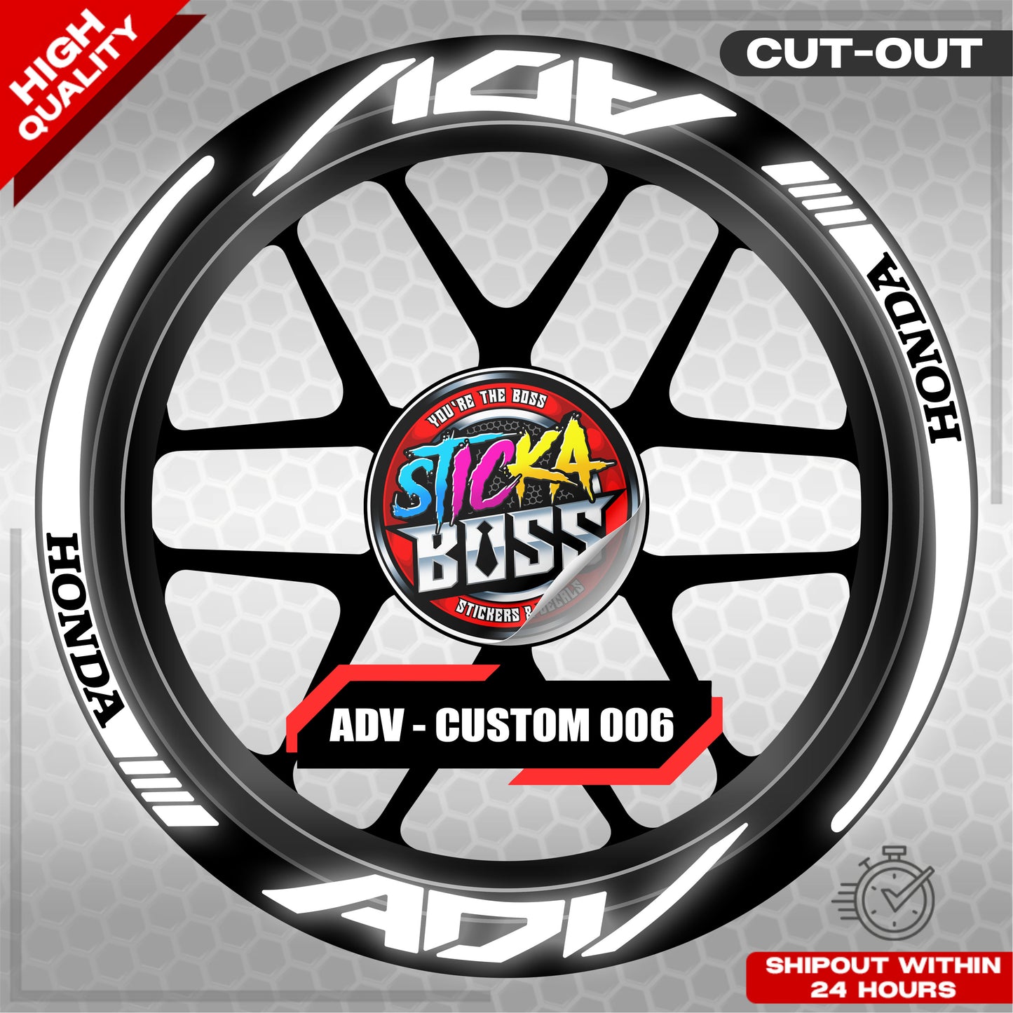 ADV 150 / 160 MAG STICKER SET ( 2 MAGS ) - CUSTOM 006 | VINYL WATERPROOF CUT-OUT DECALS
