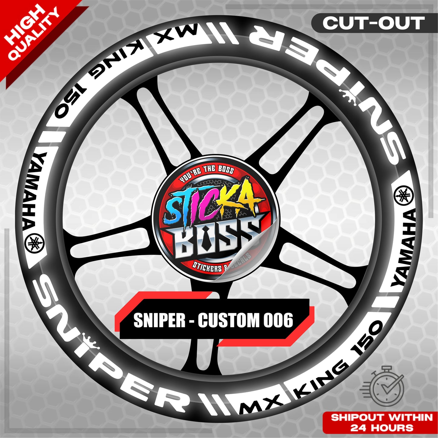 SNIPER 150 / 155 MAGS STICKER SET  ( 2 MAGS ) - CUSTOM 006 | VINYL WATERPROOF CUT-OUT DECALS