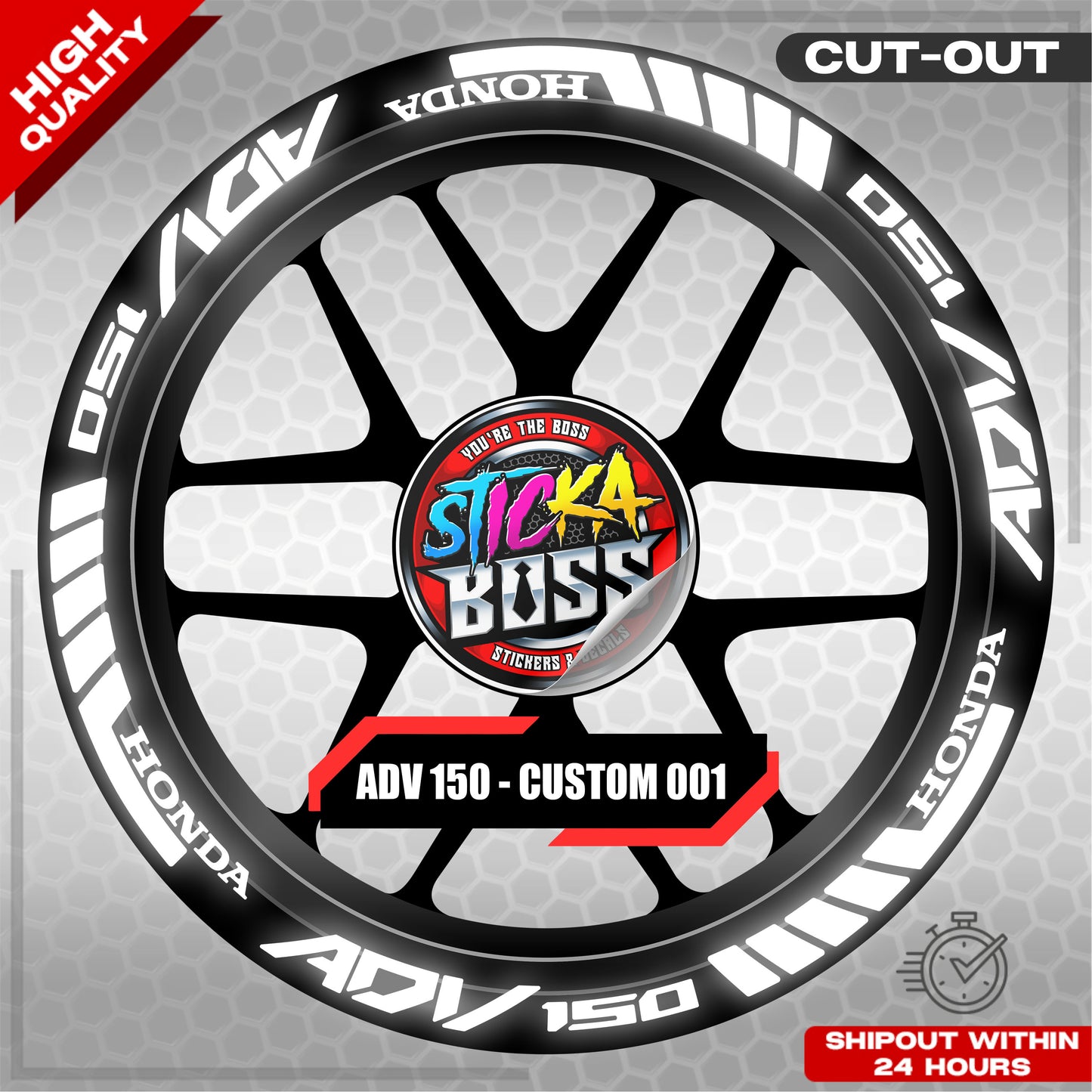 ADV 150 MAG STICKER SET ( 2 MAGS ) - CUSTOM 001 | VINYL WATERPROOF CUT-OUT DECALS
