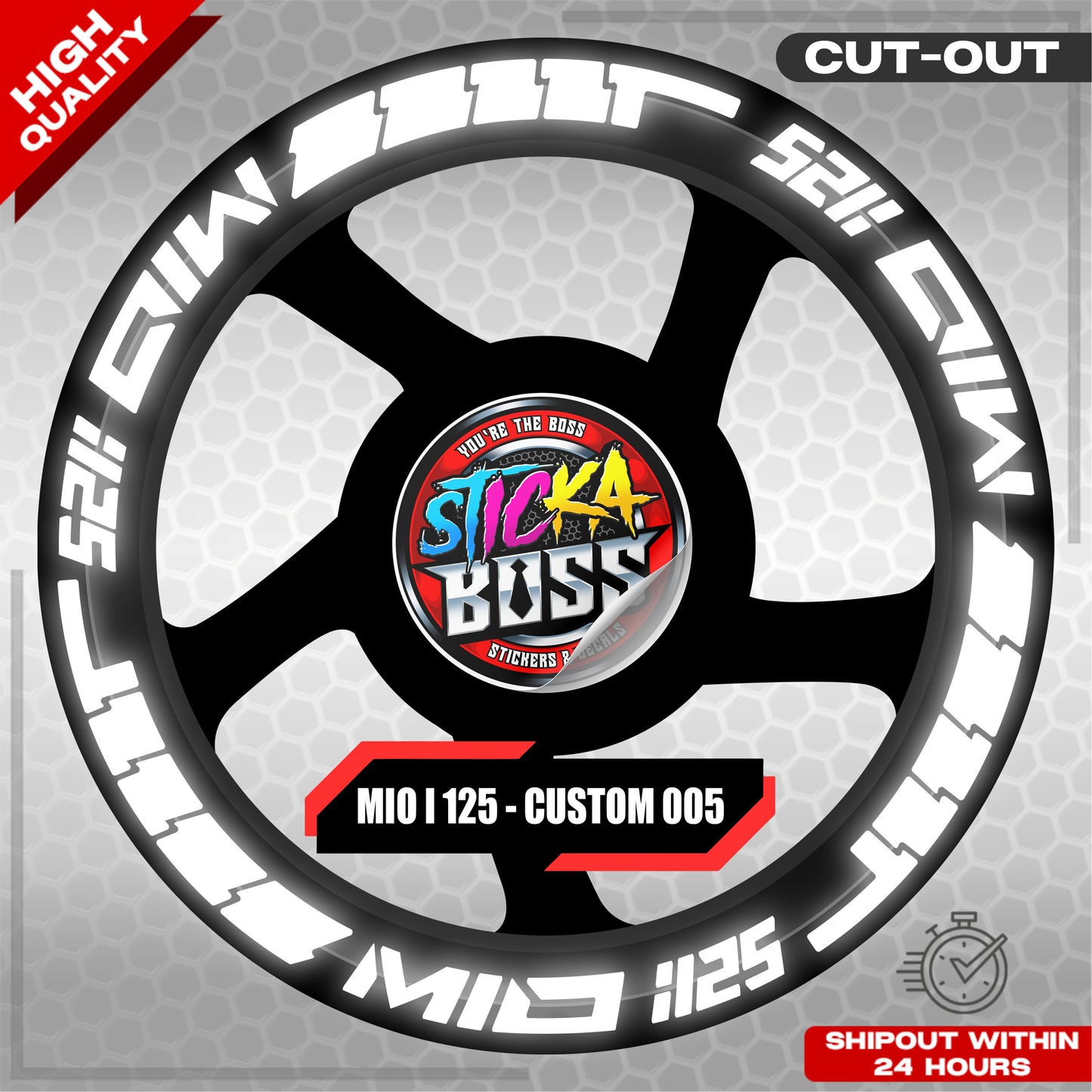 MIO I 125 MAG STICKER SET  ( 2 MAGS ) - CUSTOM 005 | VINYL WATERPROOF CUT-OUT DECALS
