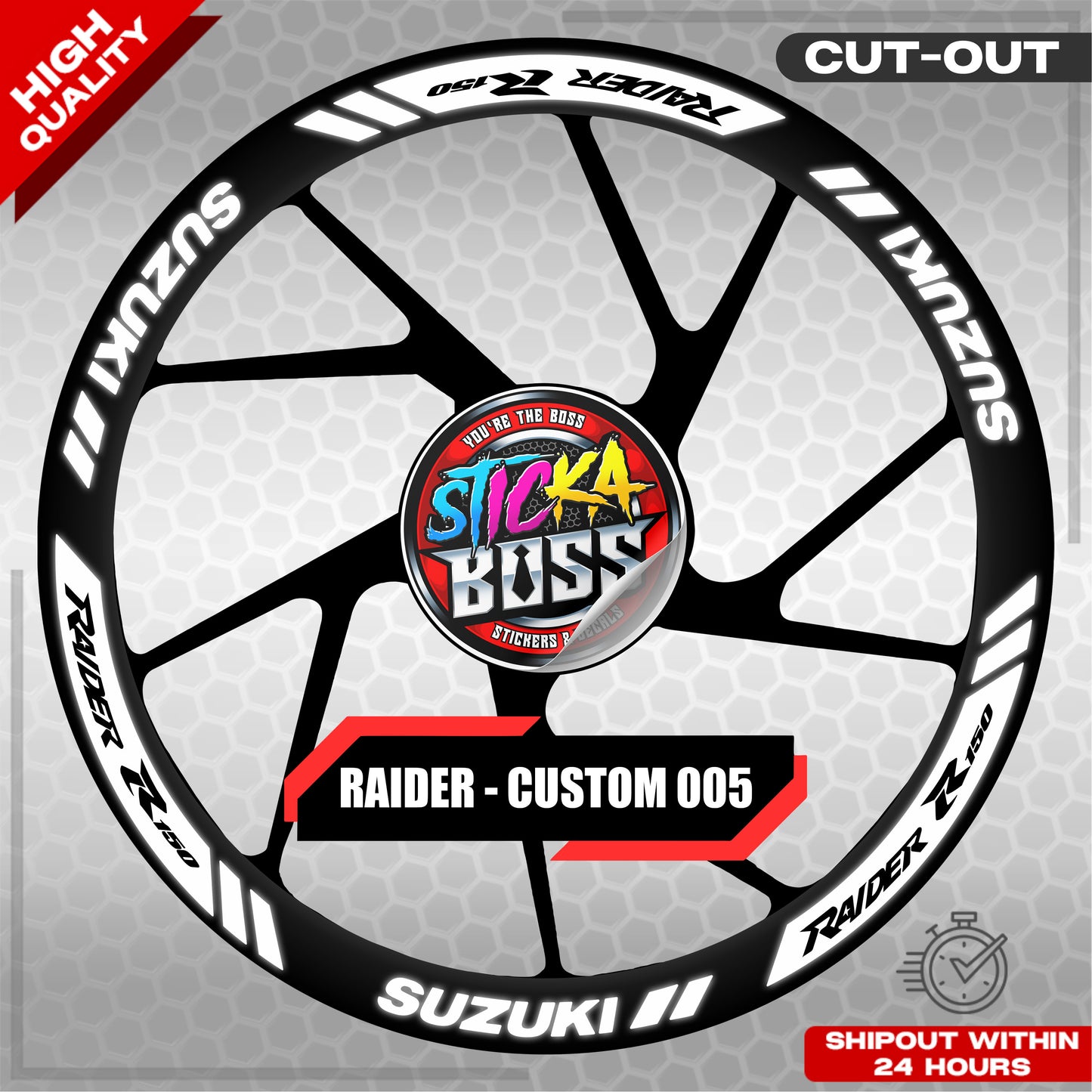 RAIDER R150 MAGS STICKER SET ( 2 MAGS ) - CUSTOM 005 | VINYL WATERPROOF CUT-OUT DECALS