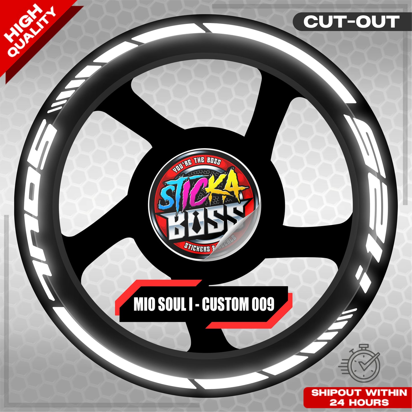 MIO SOUL I 125 MAG STICKER SET ( 2 MAGS ) - CUSTOM 009 | VINYL WATERPROOF CUT-OUT DECALS