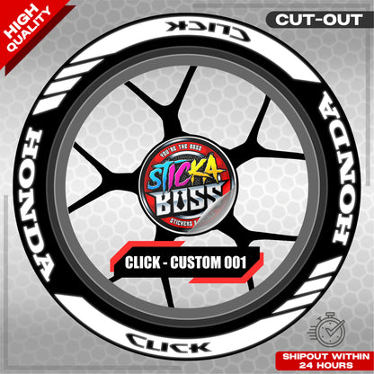 CLICK 125  150 160 MAGS STICKER SET  ( 2 MAGS ) - CUSTOM 001 | VINYL WATERPROOF CUT-OUT DECALS