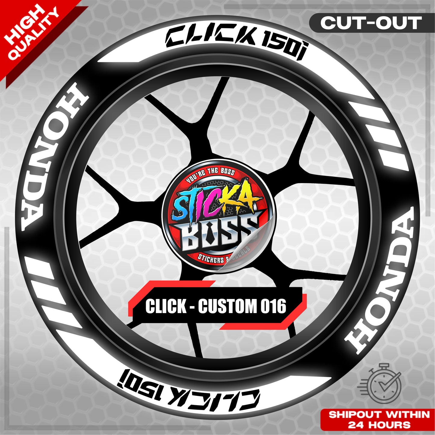 CLICK 150 MAG STICKER SET ( 2 MAGS ) - CUSTOM 016 | VINYL WATERPROOF CUT-OUT DECALS