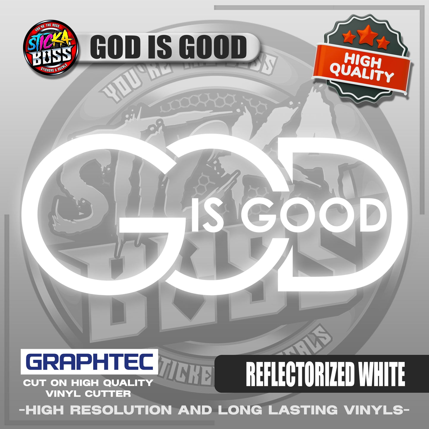 GOD IS GOOD | VINYL WATERPROOF CUT-OUT STICKER DECALS【Stickaboss】