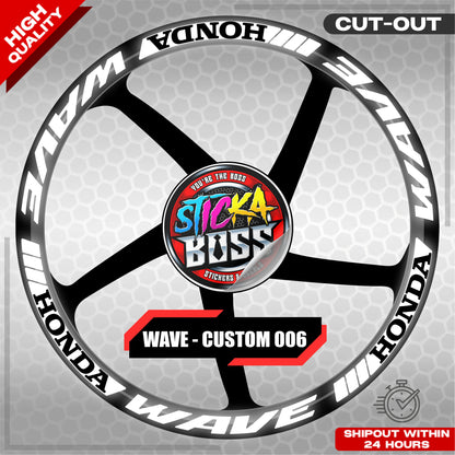 WAVE 110 / 125 MAG STICKER SET ( 2 MAGS ) - CUSTOM 006 | VINYL WATERPROOF CUT-OUT DECALS