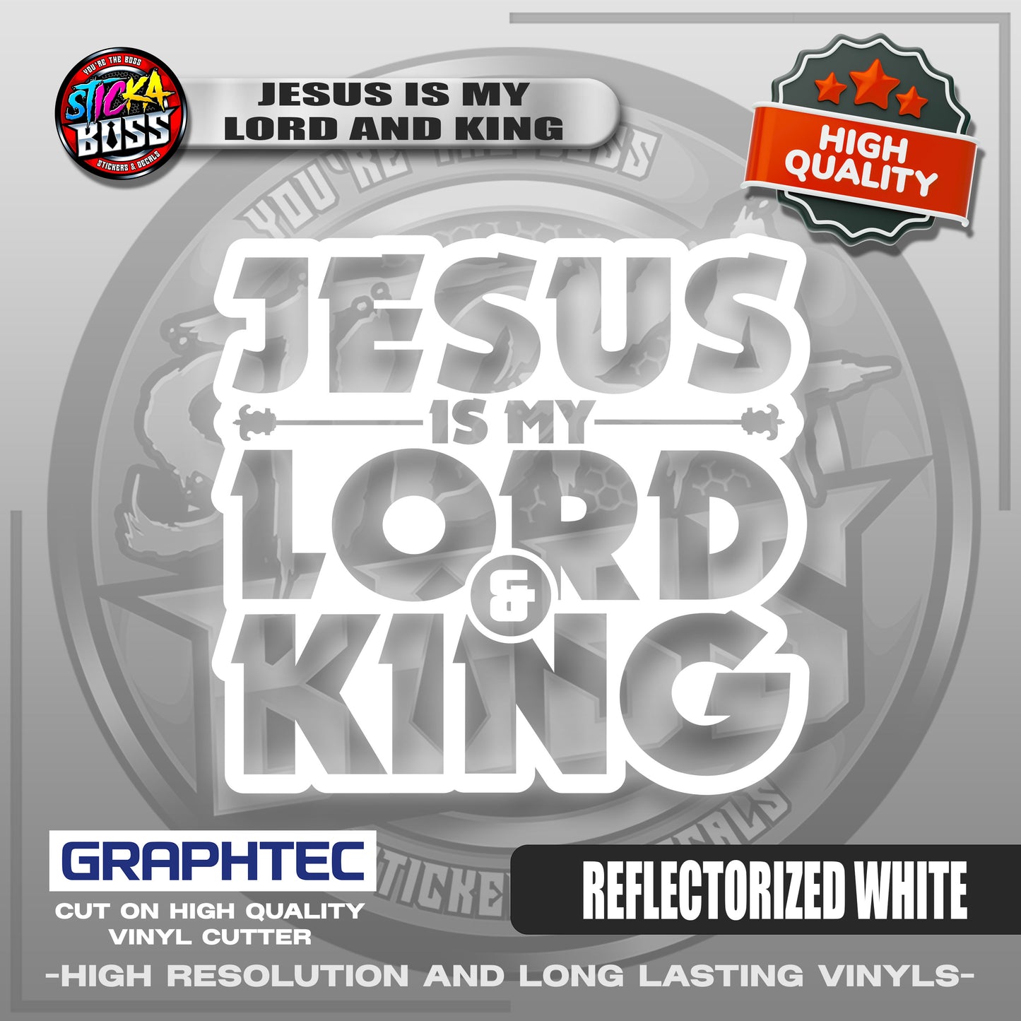 JESUS IS MY LORD AND KING | VINYL WATERPROOF CUT-OUT STICKER DECALS【Stickaboss】