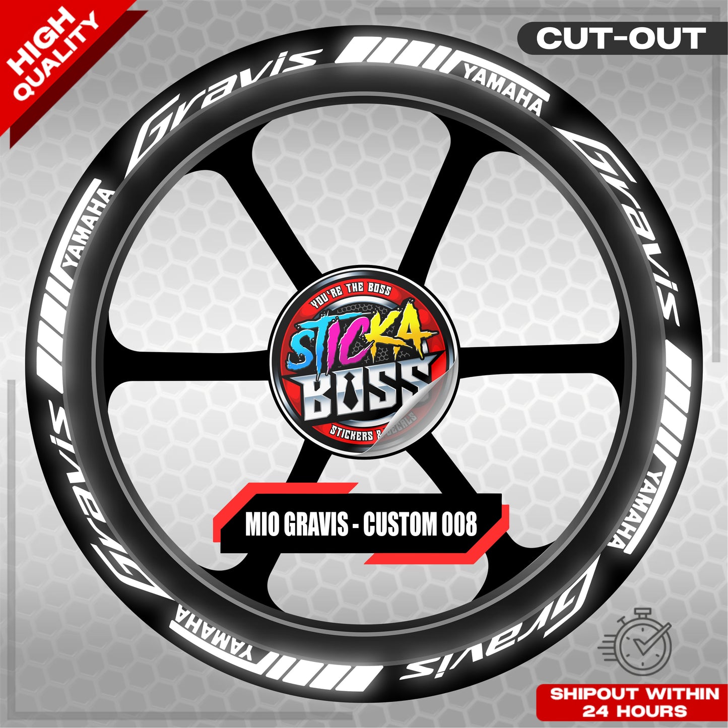 MIO GRAVIS MAG STICKER SET ( 2 MAGS ) - CUSTOM 008 | VINYL WATERPROOF CUT-OUT DECALS