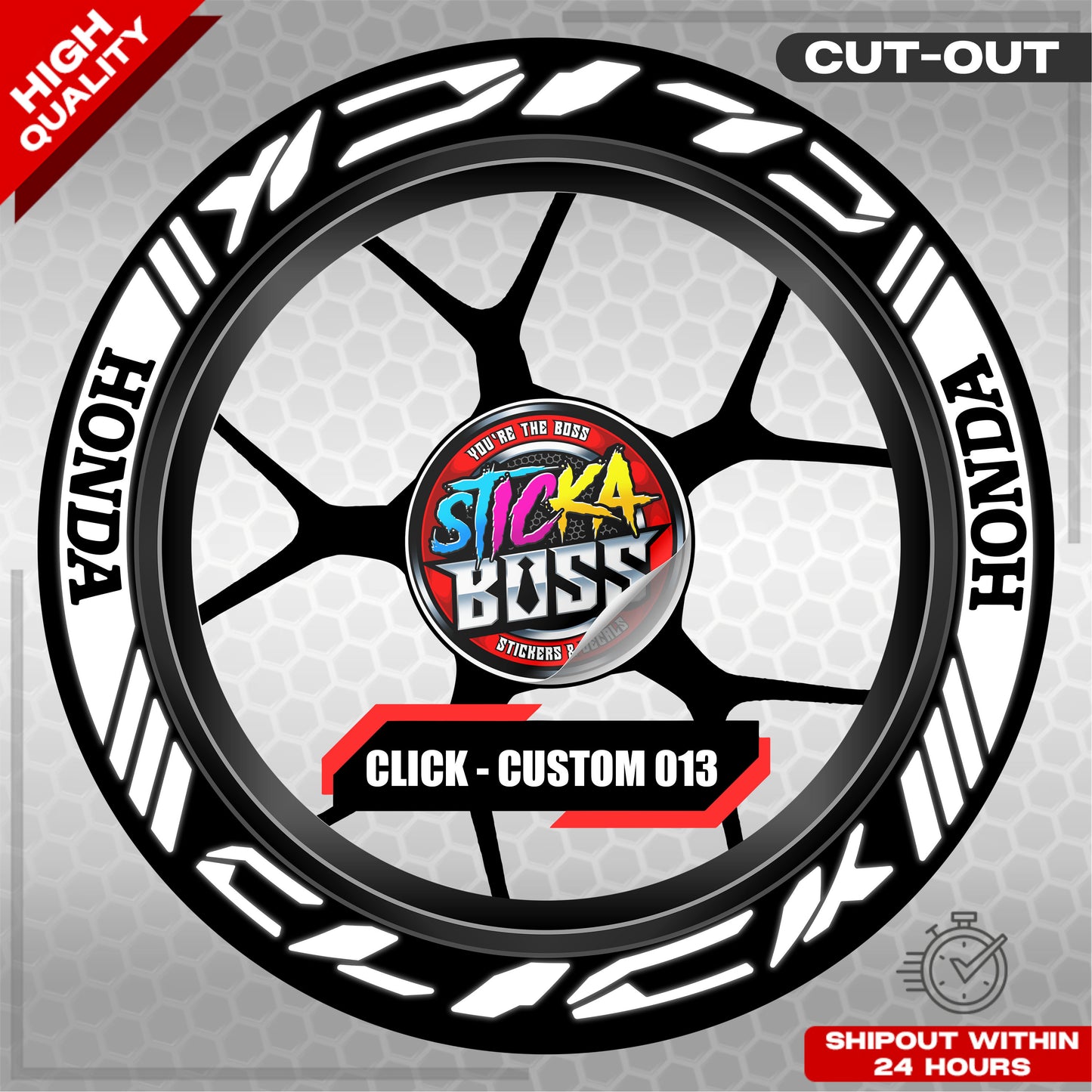 CLICK 125 / 150 / 160 MAG STICKER SET  ( 2 MAGS ) - CUSTOM 013 | VINYL WATERPROOF CUT-OUT DECALS