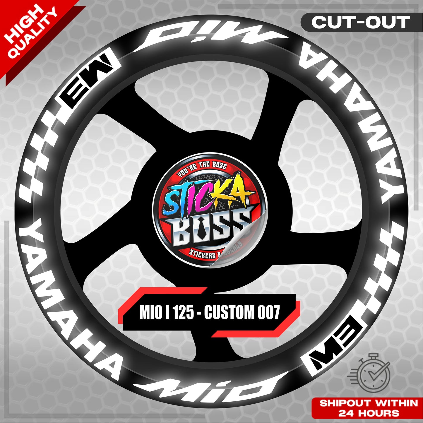 MIO I 125 MAG STICKER SET  ( 2 MAGS ) - CUSTOM 007 | VINYL WATERPROOF CUT-OUT DECALS