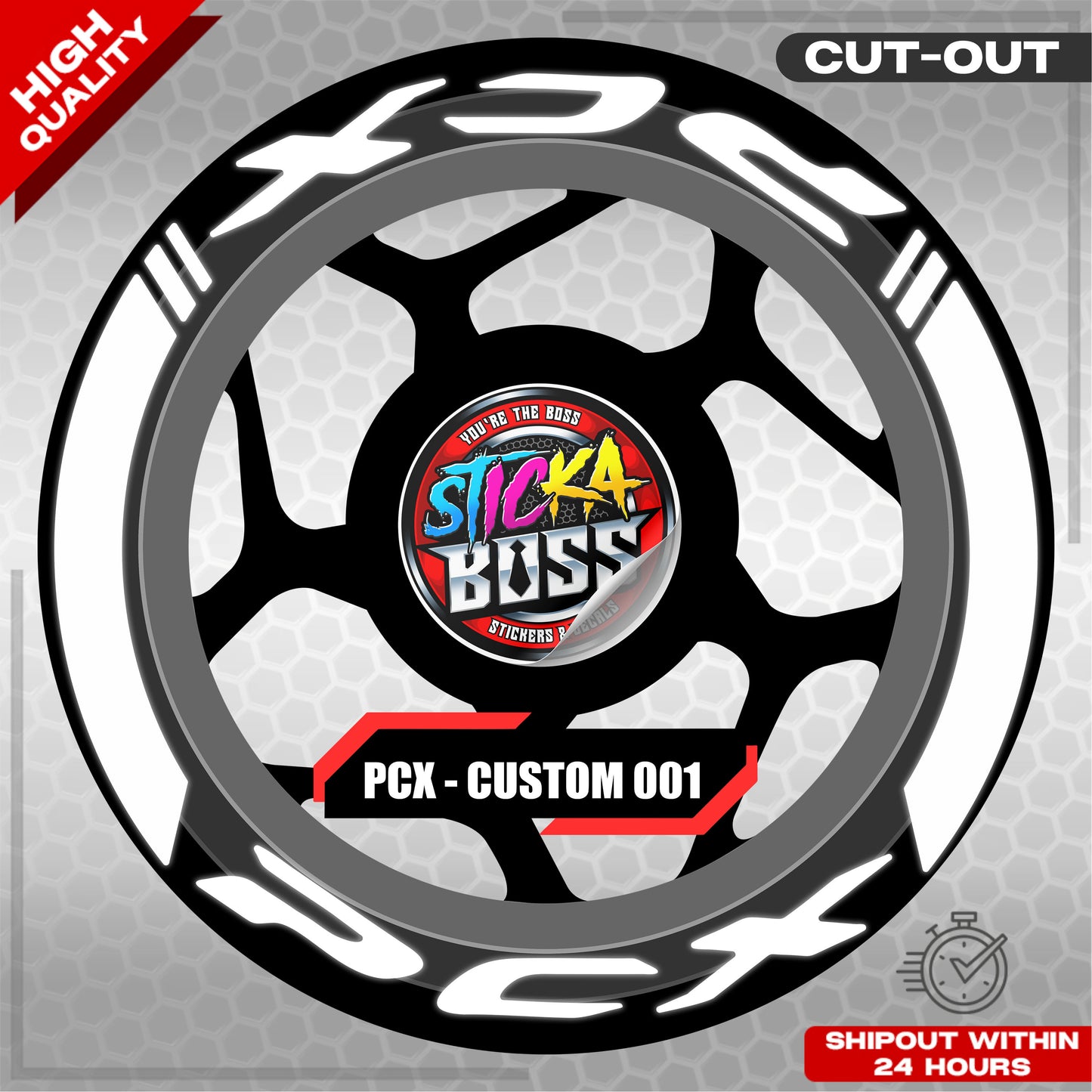 PCX 150 / 160 MAGS STICKER SET  ( 2 MAGS ) - CUSTOM 001 | VINYL WATERPROOF CUT-OUT DECALS