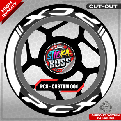 PCX 150 / 160 MAGS STICKER SET  ( 2 MAGS ) - CUSTOM 001 | VINYL WATERPROOF CUT-OUT DECALS
