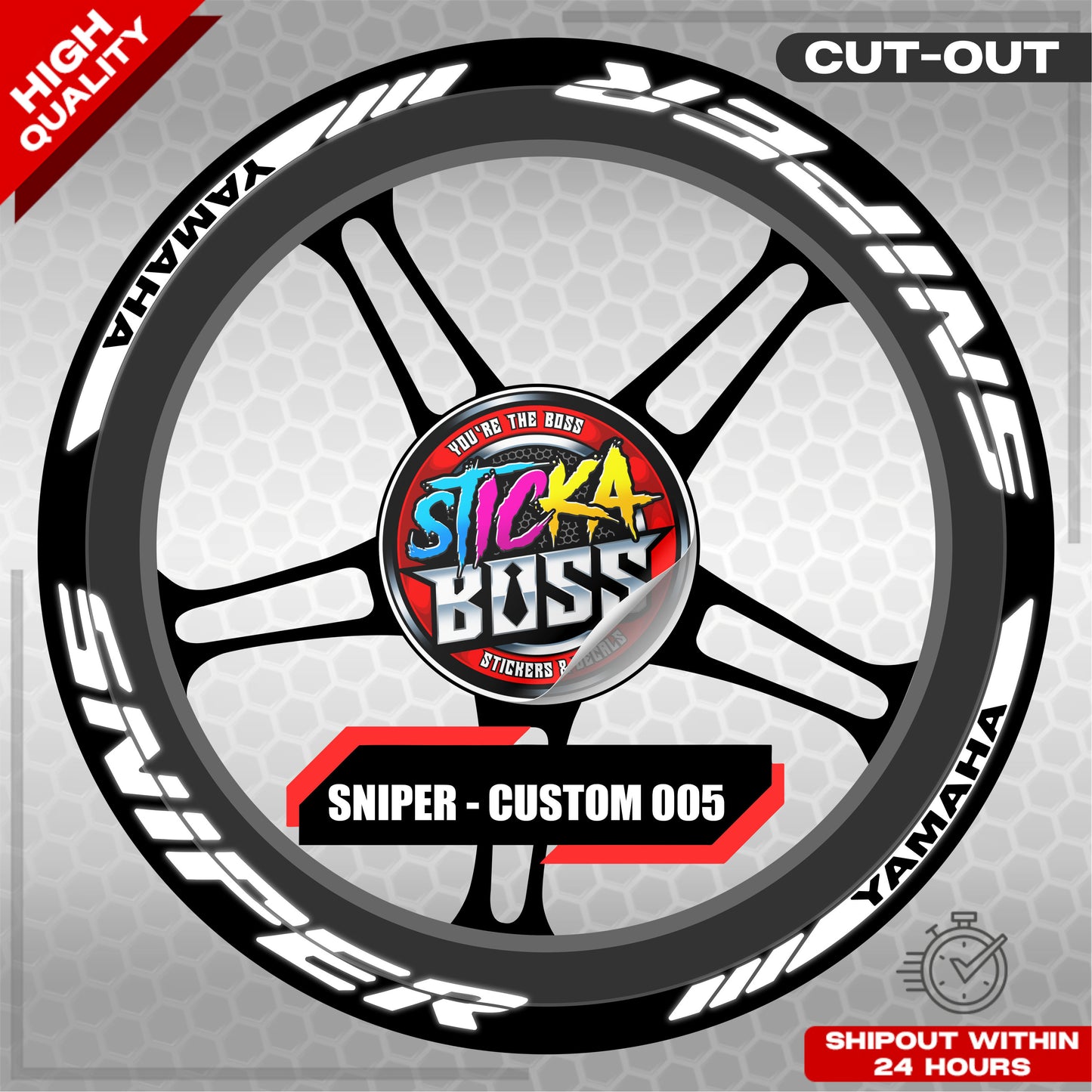 SNIPER 150 / 155 MAGS STICKER SET  ( 2 MAGS ) - CUSTOM 005 | VINYL WATERPROOF CUT-OUT DECALS