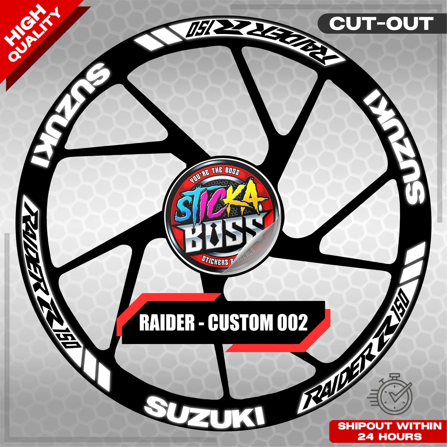 RAIDER R150 MAG STICKER SET ( 2 MAGS ) - CUSTOM 002 | VINYL WATERPROOF CUT-OUT DECALS