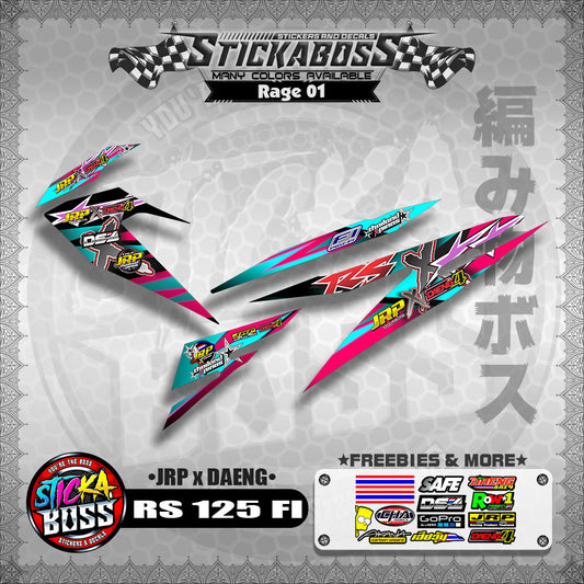 RS 125 FI Decals (JRP x DAENG) [RAGE EDITION]【PREMIUM GLOSSY LAMINATED】
