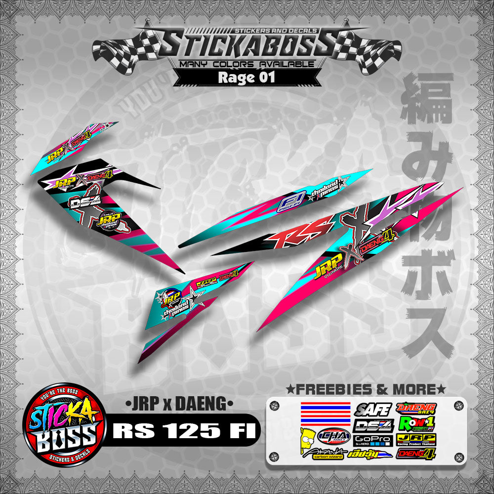 RS 125 FI Decals (JRP x DAENG) [ASSORTED COLORS]【PREMIUM GLOSSY LAMINATED】