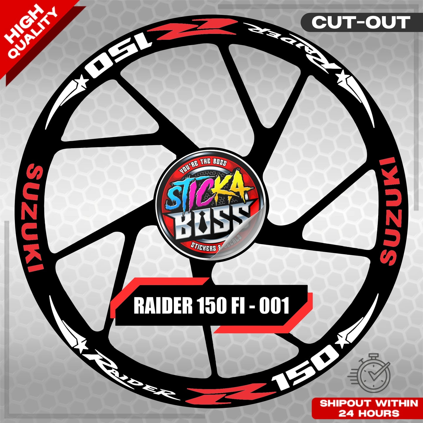 Suzuki Raider R150 Mag Sticker - 001 Star | VINYL WATERPROOF CUT-OUT DECALS