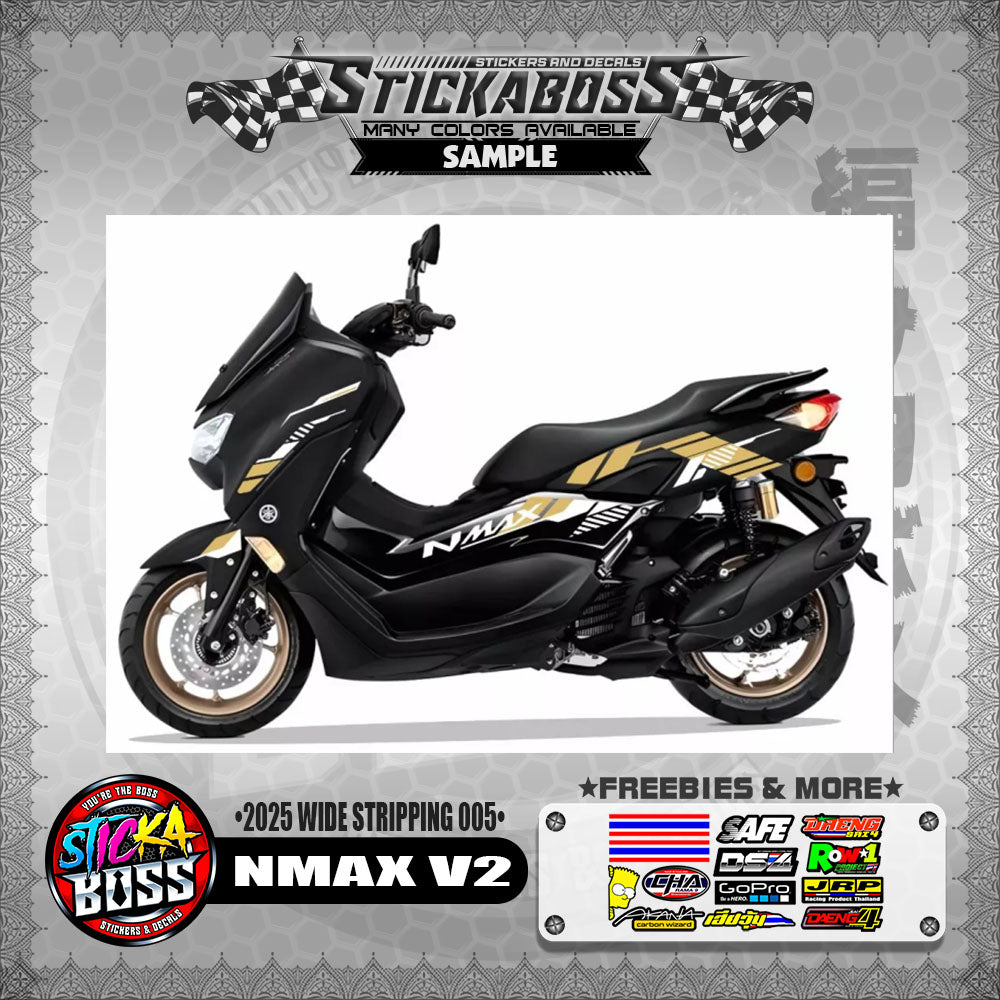 NMAX V2 INDO STICKER DECALS ( 2025 WIDE STRIPPING 005 )【WITH FREEBIES】