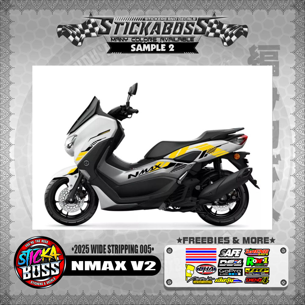 NMAX V2 INDO STICKER DECALS ( 2025 WIDE STRIPPING 005 )【WITH FREEBIES】