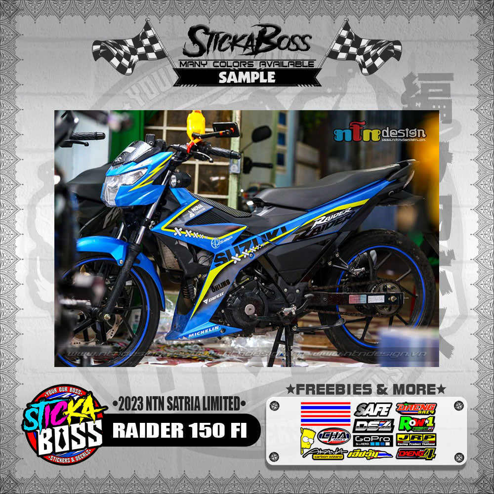 RAIDER 150 FI DECALS ( 2023 NTN SATRIA LIMITED )【WITH FREEBIES】