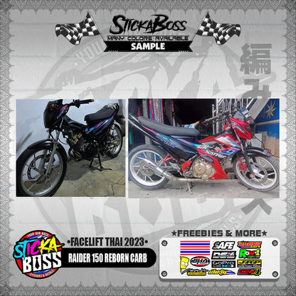 RAIDER 150 REBORN CARB DECALS ( FACELIFT THAI 2023 )【WITH FREEBIES】