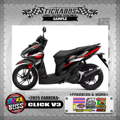 CLICK V3 STICKER DECALS ( 2025 CARRERA )【WITH FREEBIES】