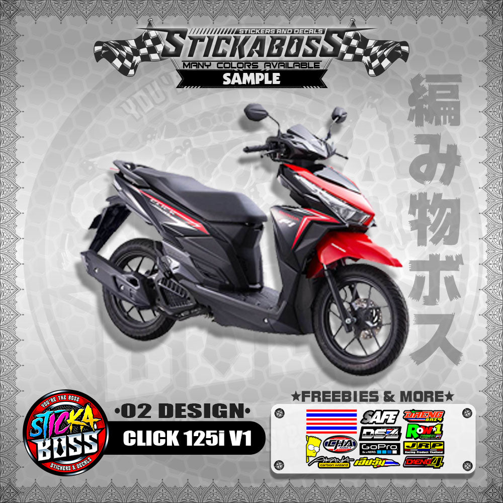 CLICK 125I V1 STOCK DECALS ( 02 DESIGN )【WITH FREEBIES】
