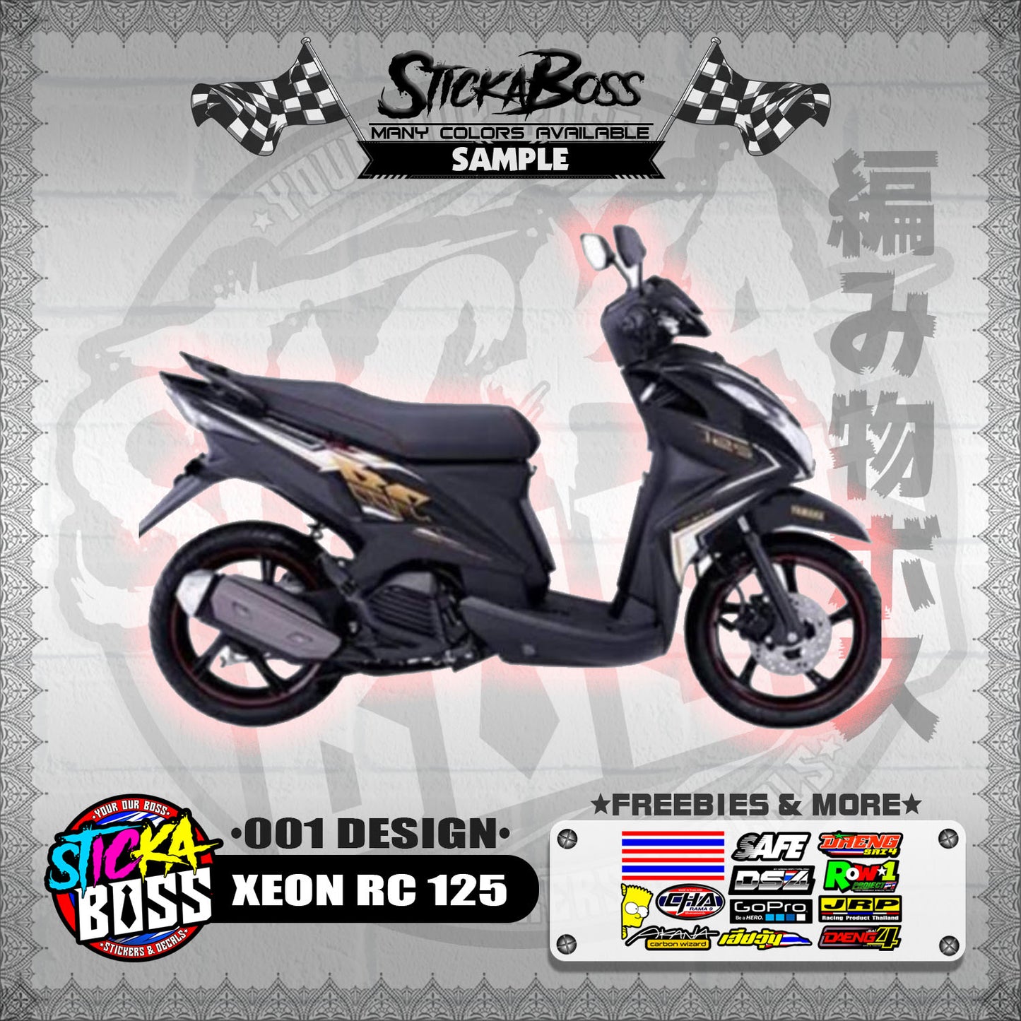 XEON RC 125 STOCK DECALS ( 001 DESIGN )【WITH FREEBIES】