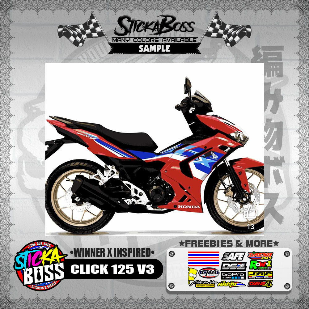 CLICK 125 V3 DECALS ( WINNER X INSPIRED )【WITH FREEBIES】