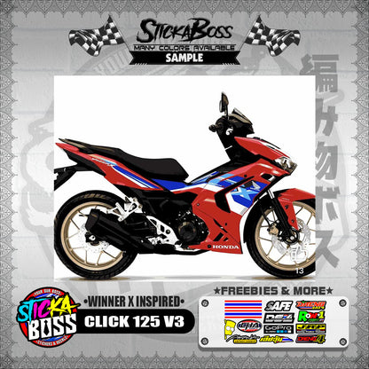 CLICK 125 V3 DECALS ( WINNER X INSPIRED )【WITH FREEBIES】