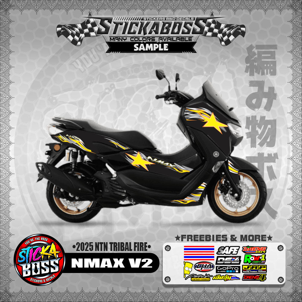 NMAX V2 STICKER DECALS ( 2025 NTN TRIBAL FIRE )【WITH FREEBIES】