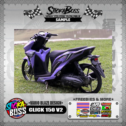 CLICK 150 V2 DECALS ( VARIO BLAZE DESIGN )【WITH FREEBIES】
