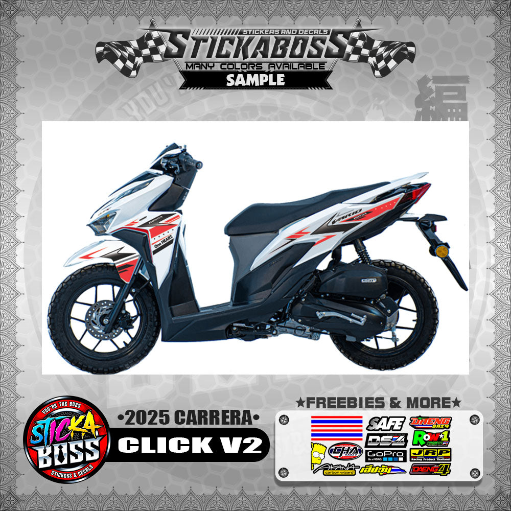 CLICK V2 STICKER DECALS ( 2025 CARRERA )【WITH FREEBIES】