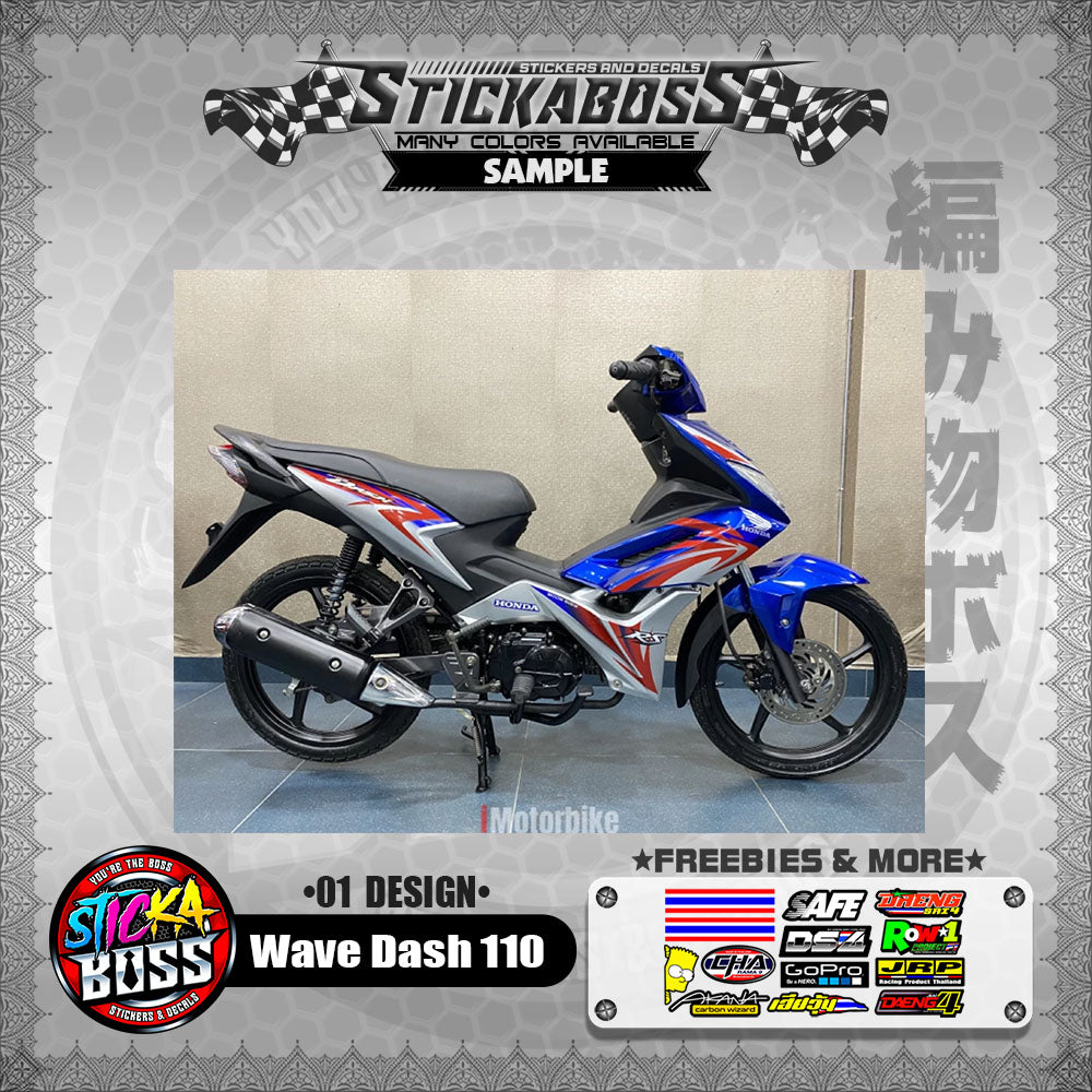 Honda Wave Dash 110 Malaysian Decals ( 01 Design ) Malaysia Concept【WITH FREEBIES】