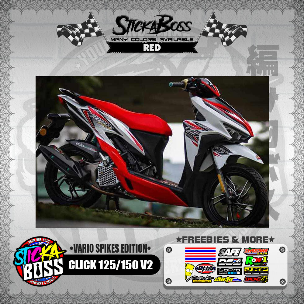 CLICK 125 / 150 V2 DECALS ( VARIO SPIKES EDITION ) 【WITH FREEBIES】