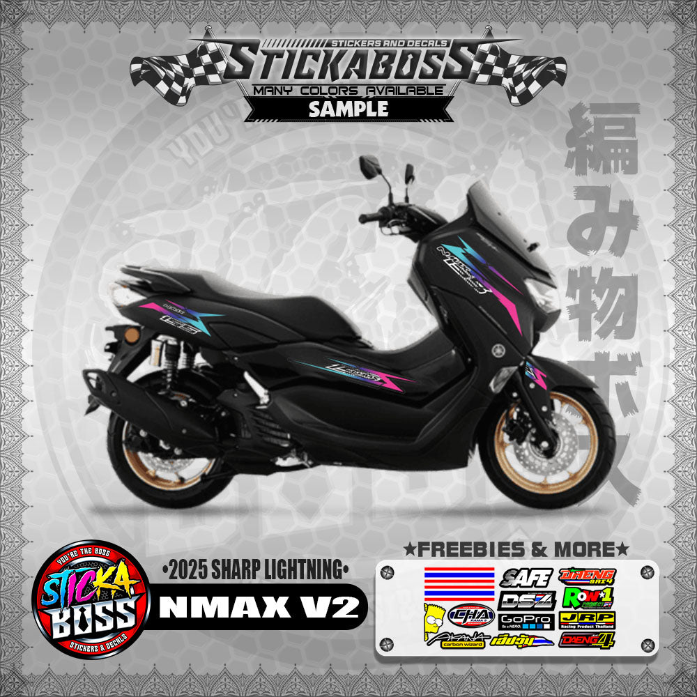 NMAX V2 INDO STICKER DECALS ( 2025 SHARP LIGHTNING )【WITH FREEBIES】