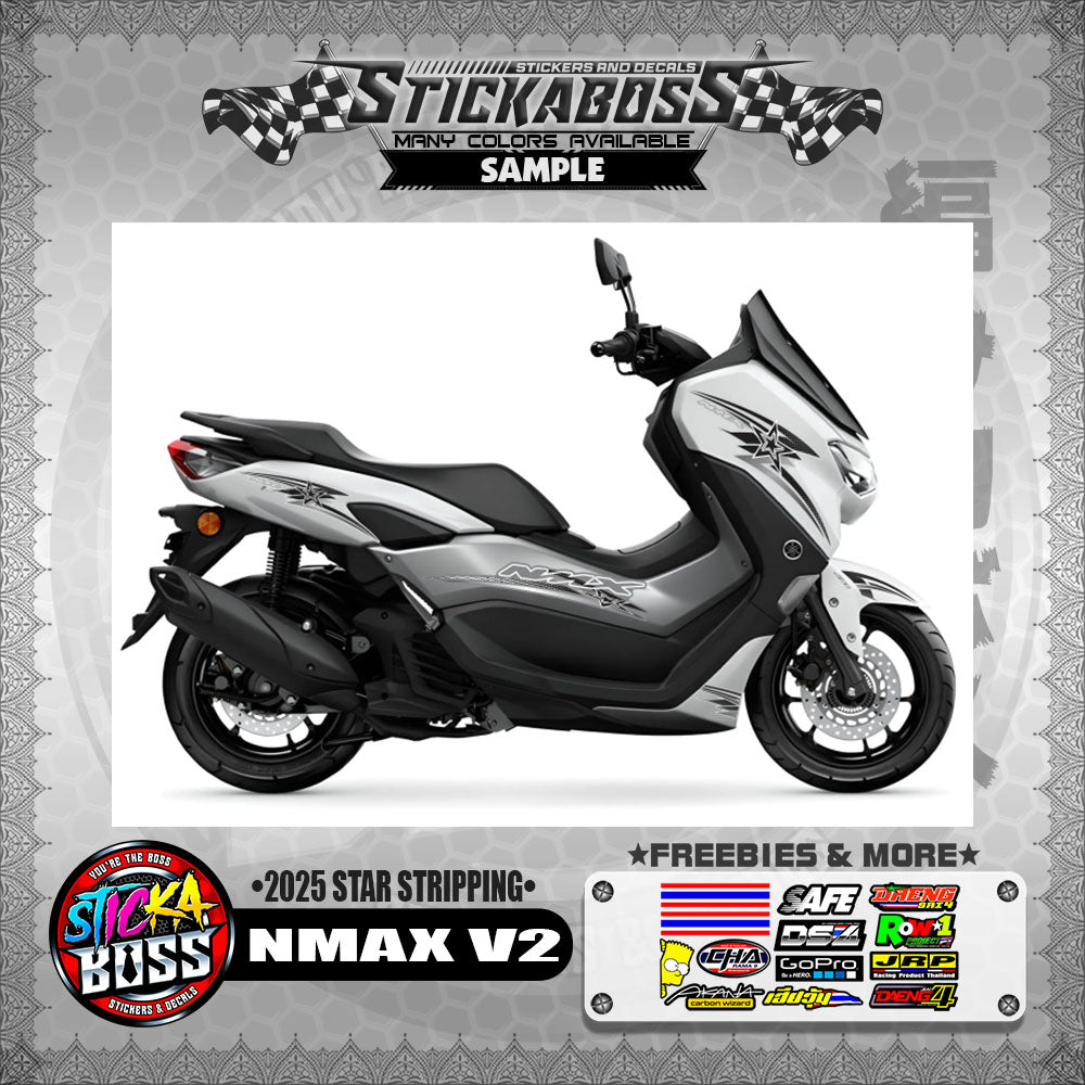 NMAX V2 STICKER DECALS ( 2025 STAR STRIPPING )【WITH FREEBIES】