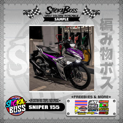 SNIPER 155 DECALS ( API CUSTOM FIRE STRIPES Y16ZR SPECIAL )【WITH FREEBIES】