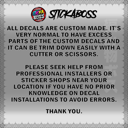 【PREMIUM UV PRINT】TRANSPARENT BEAT FI V3 STICKER DECALS ( SAKURA INSPIRED )【WITH FREEBIES】