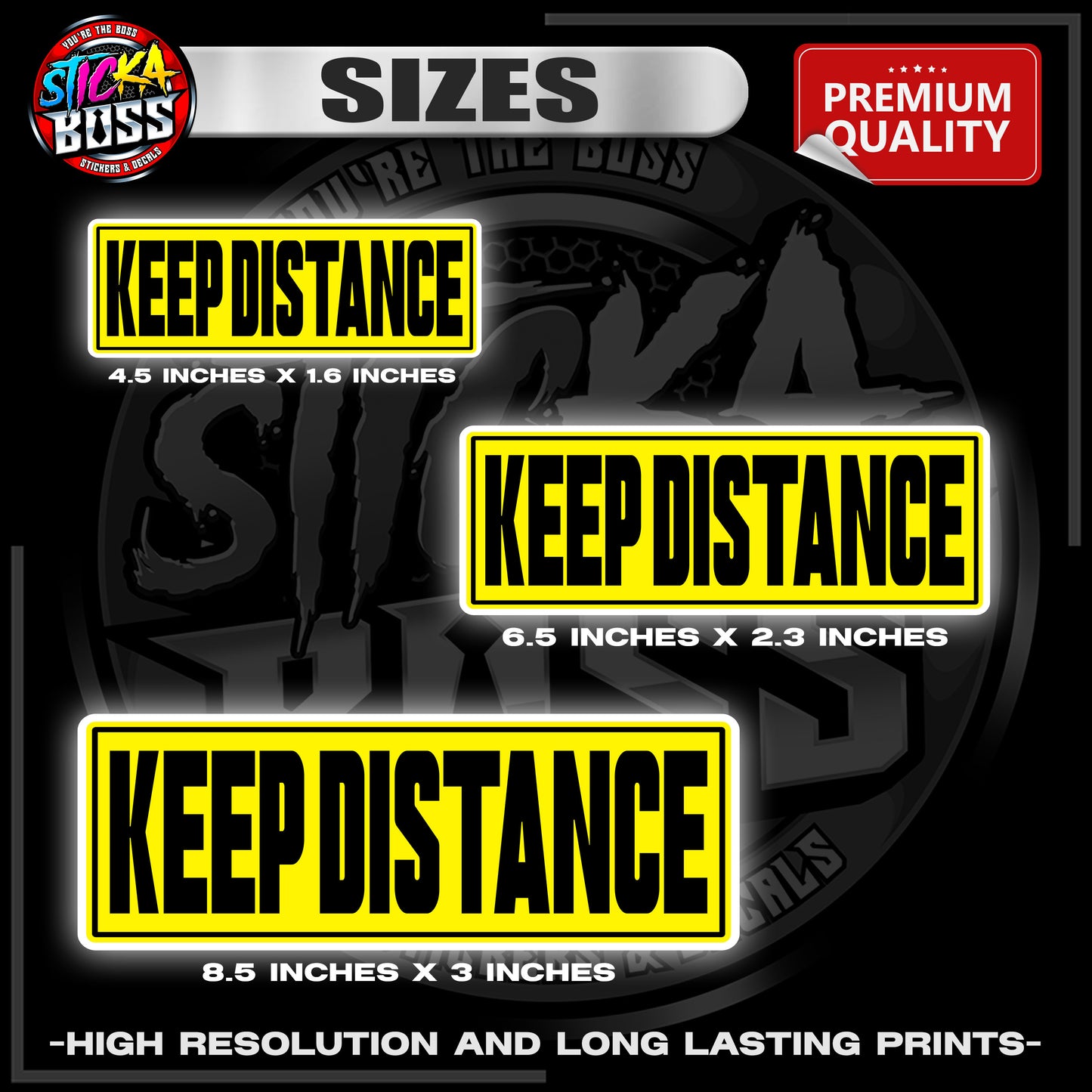 KEEP DISTANCE 3M REFLECTIVE STICKER | PREMIUM LAMINATED【PREMIUM QUALITY】