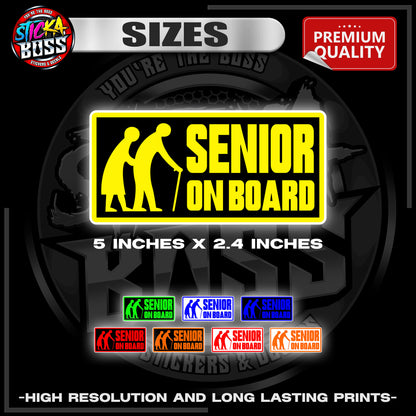 SENIOR ON BOARD | 3M REFLECTIVE STICKER | PREMIUM LAMINATED【PREMIUM QUALITY】
